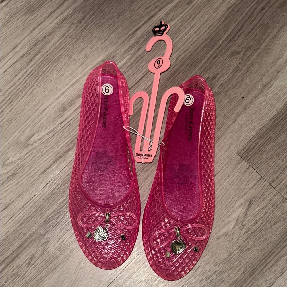 Juicy Couture Pink Jelly Flats with Charms 9
